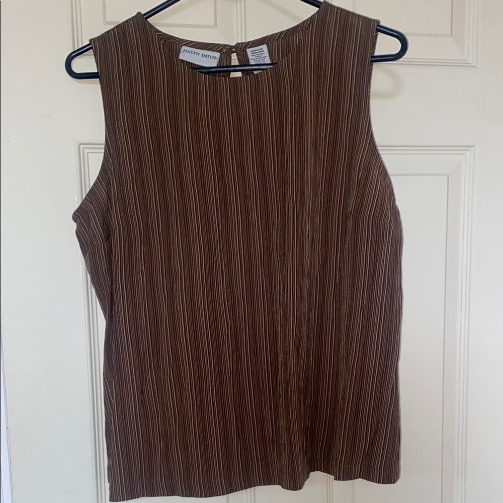 Jaclyn Smith Brown Sleeveless Top